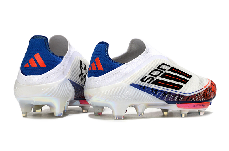 CHUTEIRA ADIDAS F50 LACELESS LIGHTSTRIKE PRO ELITE CAMPO "SON" - BRANCA E LARANJA