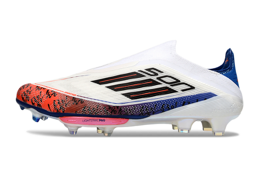 CHUTEIRA ADIDAS F50 LACELESS LIGHTSTRIKE PRO ELITE CAMPO "SON" - BRANCA E LARANJA